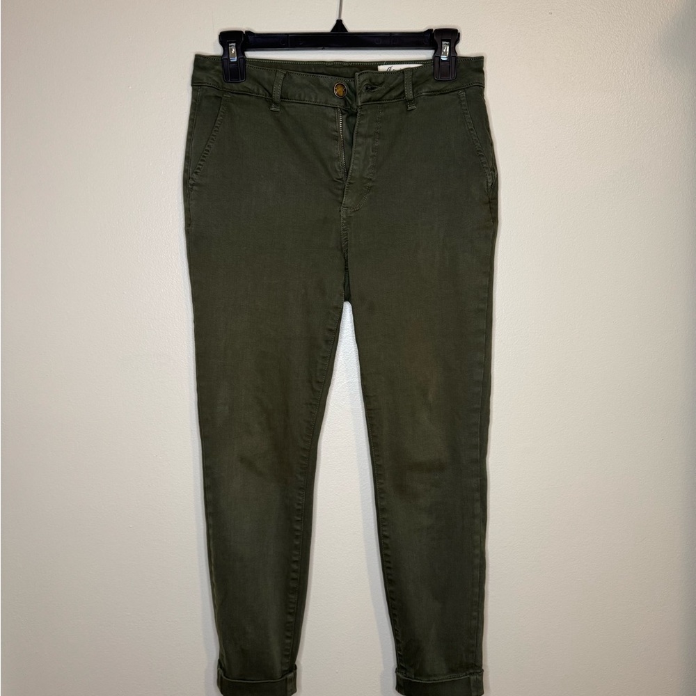 Cosmic Blue Love Olive Green Skinny Pants Women's 27P